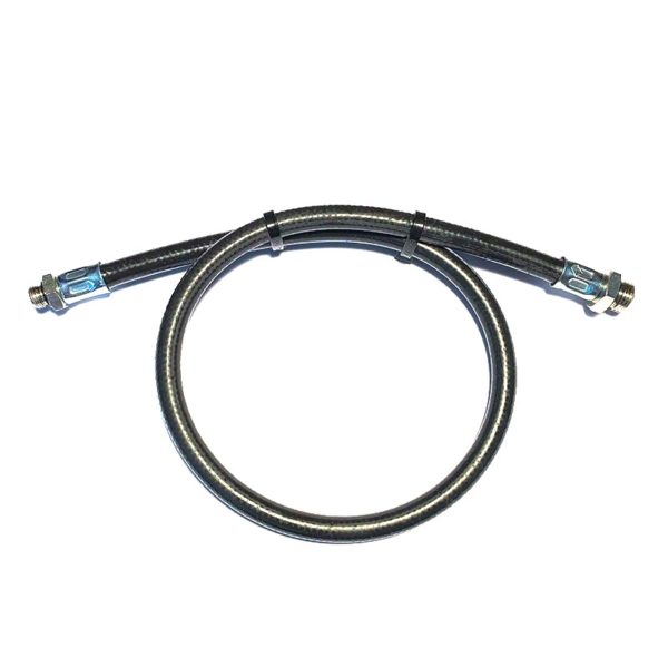 Fleksibel stålomspunnet slange for belg 60cm Sort