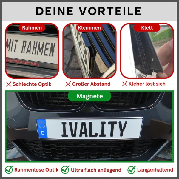 IVALITY - 2 Stk. "Usynlig" Alu/3D set - Bak fangeren -