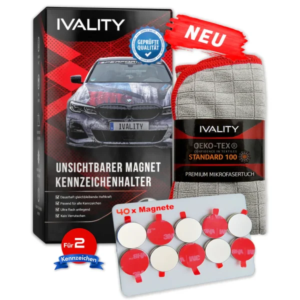 IVALITY - 2 Stk. "Usynlig" Alu/3D set - Bak fangeren -